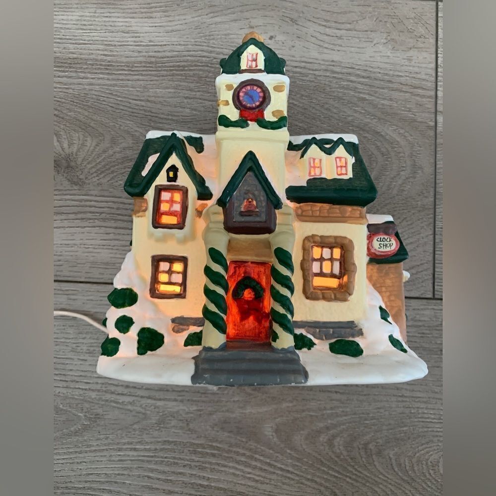 Vintage Clock shop Christmas decoration very beautiful and it lights up